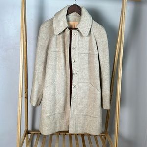 Vintage wool large pocket button up coat sz small